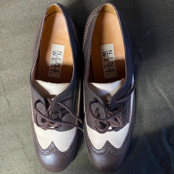 Nine West Two-toned Leather Wingtip Women's Sz 8 - Picture 5 of 7